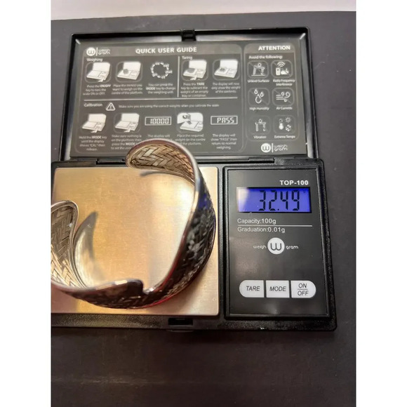 Sterling silver braided cuff bracelet - Picture 11 of 11